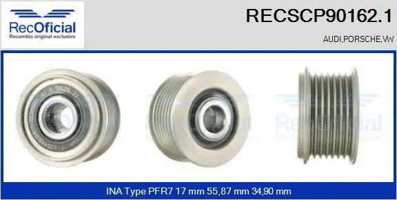 Belt Pulley, alternator (RECSCP90162.1)