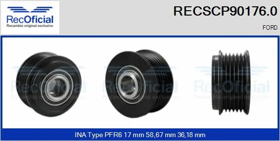 Belt Pulley, alternator (RECSCP90176.0)