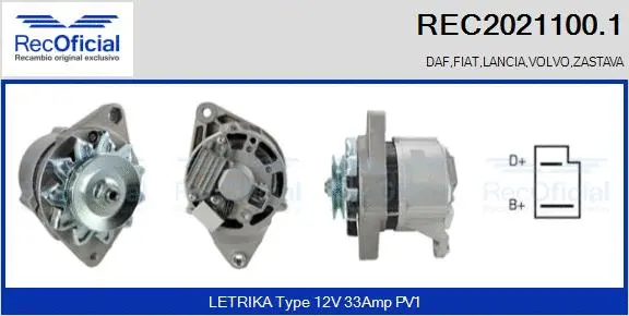 Alternator (REC2021100.1)