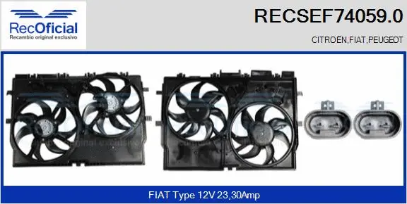 Electric Motor, radiator fan (RECSEF74059.0)