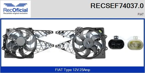 Electric Motor, radiator fan (RECSEF74037.0)