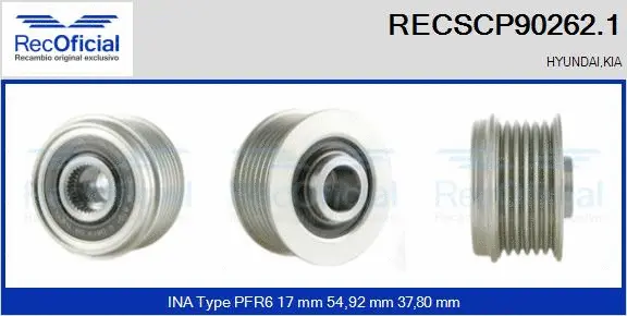 Belt Pulley, alternator (RECSCP90262.1)