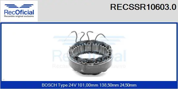 Stator, alternator (RECSSR10603.0)