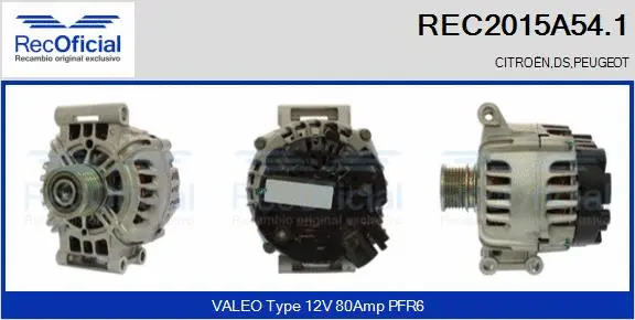 Alternator (REC2015A54.1)