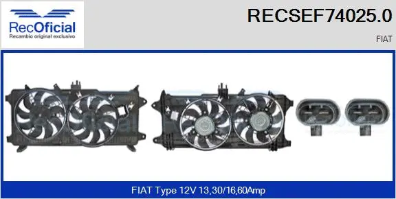 Electric Motor, radiator fan (RECSEF74025.0)