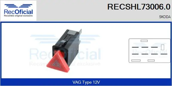 Hazard Warning Light Switch (RECSHL73006.0)