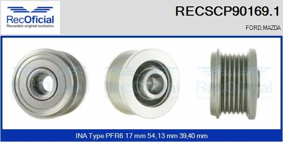 Belt Pulley, alternator (RECSCP90169.1)