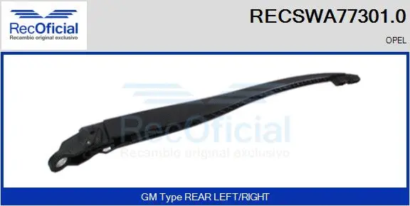 Wiper Arm, window cleaning (RECSWA77301.0)