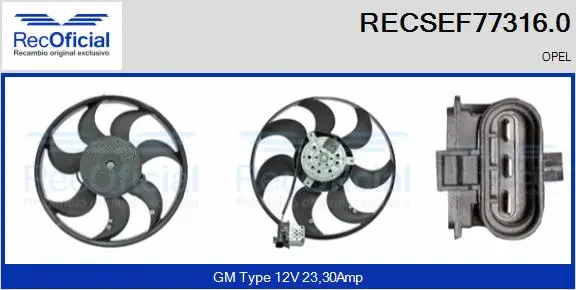 Fan, engine cooling (RECSEF77316.0)