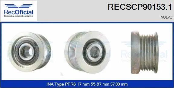 Belt Pulley, alternator (RECSCP90153.1)