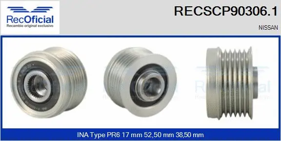 Belt Pulley, alternator (RECSCP90306.1)