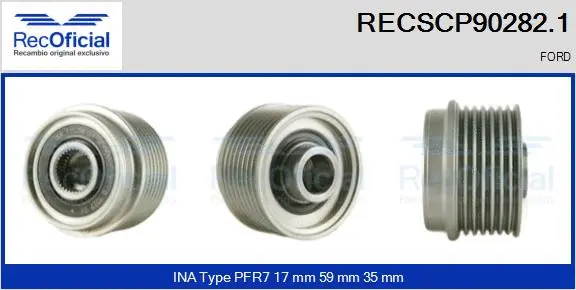 Belt Pulley, alternator (RECSCP90282.1)