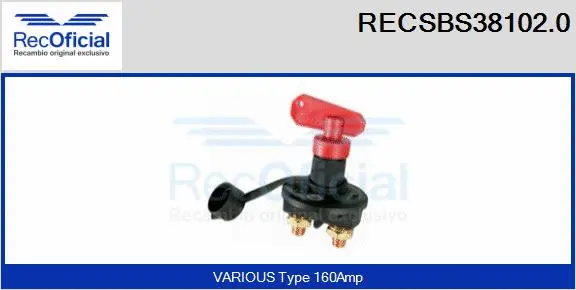 Main Switch, battery (RECSBS38102.0)