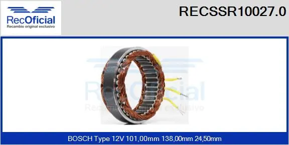 Stator, alternator (RECSSR10027.0)