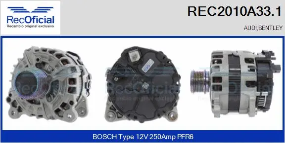 Alternator (REC2010A33.1)