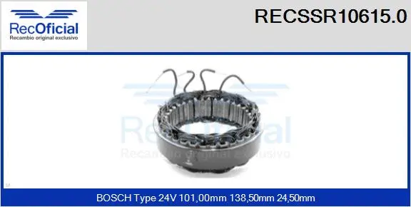 Stator, alternator (RECSSR10615.0)