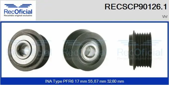 Belt Pulley, alternator (RECSCP90126.1)
