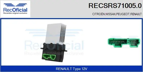 Resistor, interior blower (RECSRS71005.0)