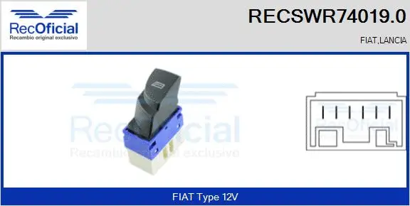 Switch, window regulator (RECSWR74019.0)