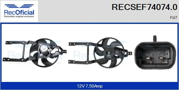 Electric Motor, radiator fan (RECSEF74074.0)