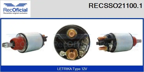 Solenoid Switch, starter (RECSSO21100.1)