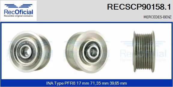 Belt Pulley, alternator (RECSCP90158.1)