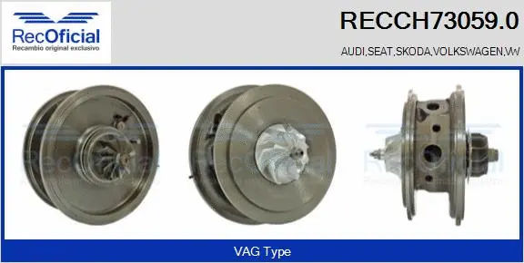 Core assembly, turbocharger (RECCH73059.0)