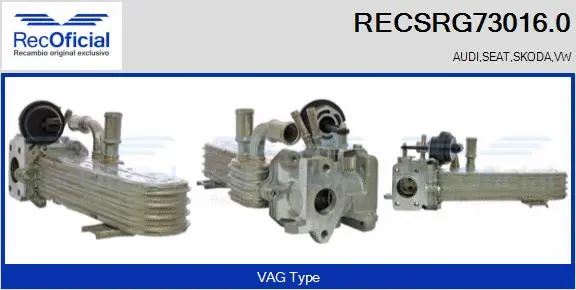 Cooler, exhaust gas recirculation (RECSRG73016.0)