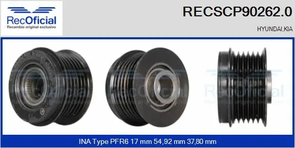 Belt Pulley, alternator (RECSCP90262.0)