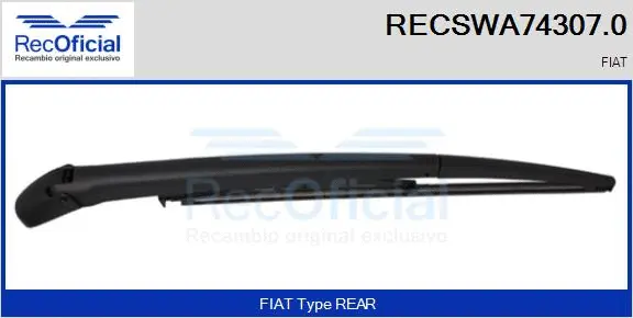 Wiper Arm, window cleaning (RECSWA74307.0)