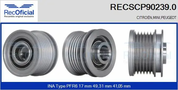 Belt Pulley, alternator (RECSCP90239.0)
