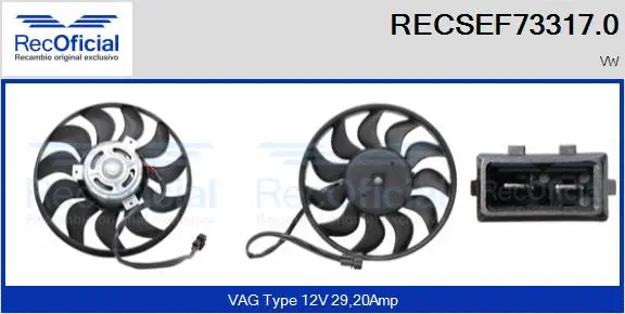 Fan, engine cooling (RECSEF73317.0)