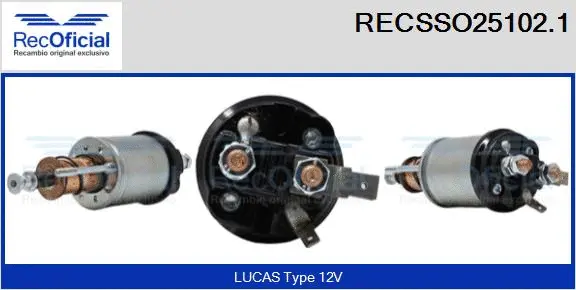 Solenoid Switch, starter (RECSSO25102.1)