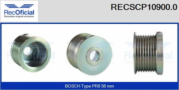 Belt Pulley, alternator (RECSCP10900.0)