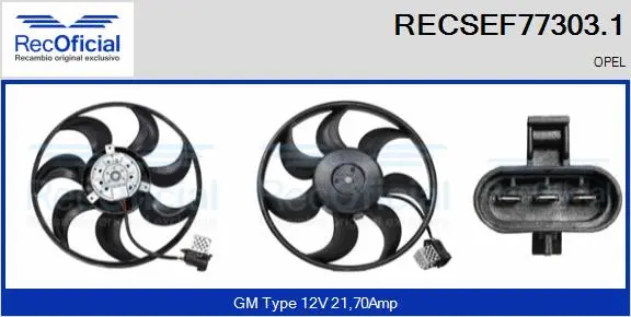 Fan, engine cooling (RECSEF77303.1)