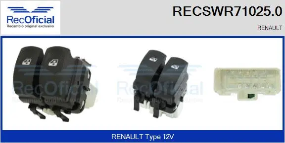 Switch, window regulator (RECSWR71025.0)