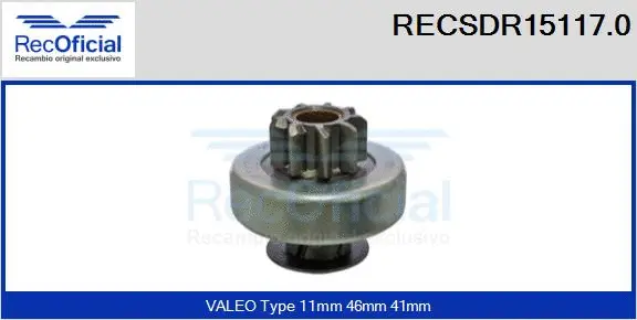 Pinion, starter (RECSDR15117.0)