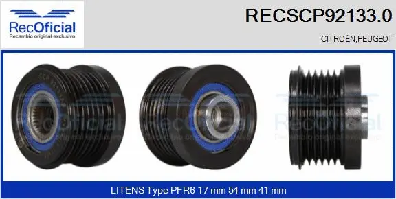 Belt Pulley, alternator (RECSCP92133.0)