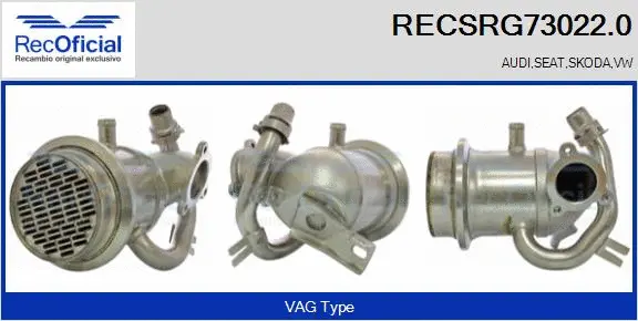 Cooler, exhaust gas recirculation (RECSRG73022.0)