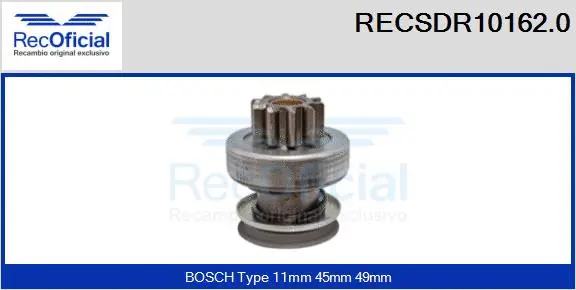Pinion, starter (RECSDR10162.0)