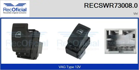 Switch, window regulator (RECSWR73008.0)