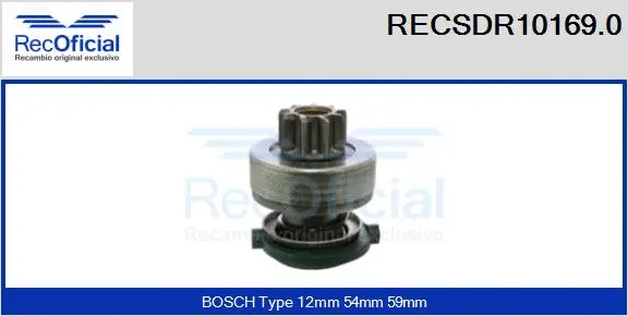 Pinion, starter (RECSDR10169.0)