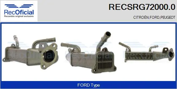 Cooler, exhaust gas recirculation (RECSRG72000.0)