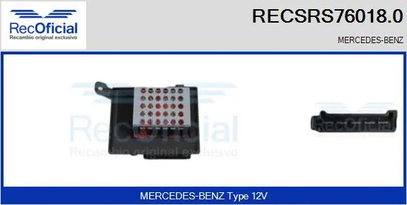 Resistor, interior blower (RECSRS76018.0)