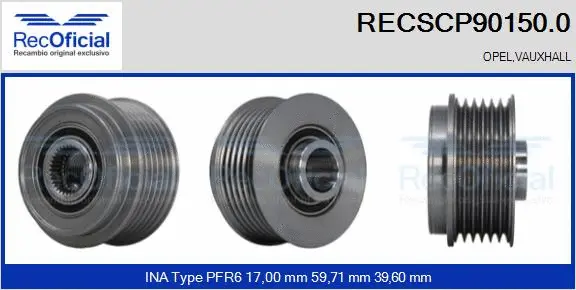 Belt Pulley, alternator (RECSCP90150.0)