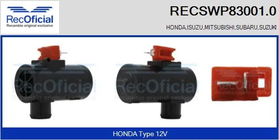 Washer Fluid Pump, window cleaning (RECSWP83001.0)