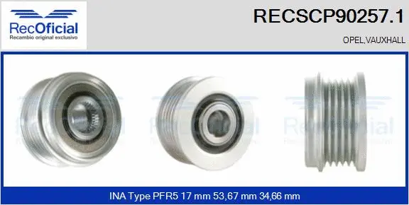 Belt Pulley, alternator (RECSCP90257.1)