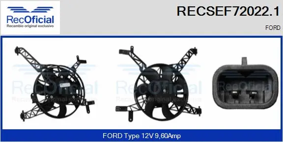 Electric Motor, radiator fan (RECSEF72022.1)