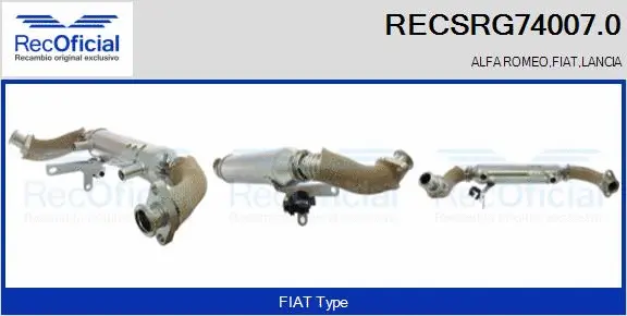 Cooler, exhaust gas recirculation (RECSRG74007.0)