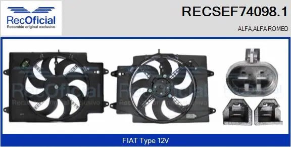 Electric Motor, radiator fan (RECSEF74098.1)